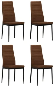 vidaXL Eetkamerstoelen 4 st stof bruin