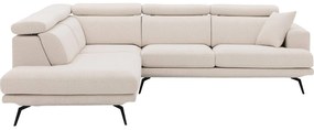 Goossens Hoekbank Viggo wit, stof, modern design