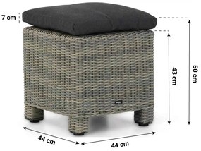 Stoel en Bank Loungeset 5 personen Wicker Taupe  Garden Collections Toronto/Brighton