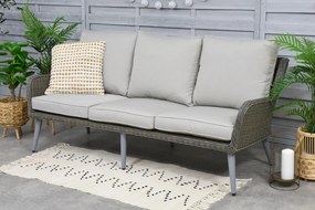 Driezitsbank technorattan voor op het terras Bilbao Garden Point grijs