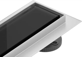 Mexen Flat MGB lineaire afvoer 100 cm, zwart glas - 1026100-15