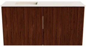 Mondiaz Joya DLux 80cm toiletmeubel ruby met wastafel faye links 1 kraangat meli