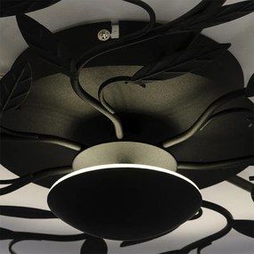 LED Art Deco plafonnière zwart 3-staps dimbaar - Bota Art Deco rond Binnenverlichting Lamp