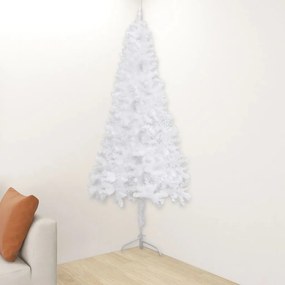 vidaXL Kunstkerstboom met LED's hoek 210 cm PVC wit