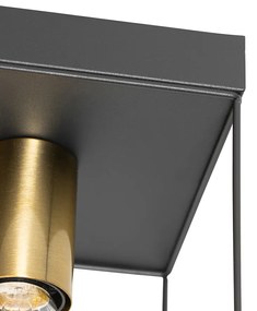 Minimalistische plafondlamp zwart met goud 2-lichts - Kodi Modern E27 Binnenverlichting Lamp