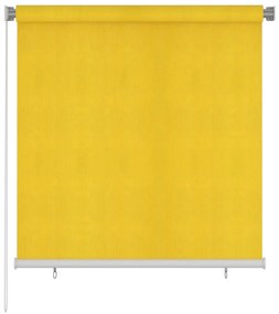 vidaXL Rolgordijn voor buiten 140x140 cm HDPE geel