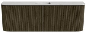 Mondiaz Joya DLux 125cm toiletmeubel ronding links/rechts shadow met wastafel faye midden 1 kraangat opalo