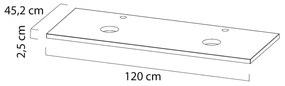 Tiger S-line wastafelblad met uitsparingen 120cm eiken