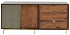 Kare Design Arizona Dressoir Walnoot En Messing - 160x45x76cm.