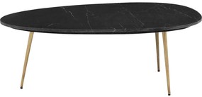 Goossens Salontafel Enzo ovaal, marmer zwart, elegant chic, 110 x 40 x 55 cm