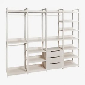 Velunis Open Modulair Kast Van 4 Stuks Met Ijzeren Plank Gardenia Wit - Sklum