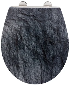 Wenko Embossed softclose toiletzitting Slate Rock