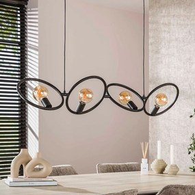 Hanglamp 4-lichts Zwart