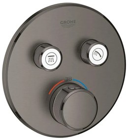 Grohe SmartControl Inbouwthermostaat - 3 knoppen - rond - geborsteld hard graphite 29119AL0