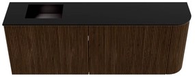 Mondiaz Joya 110cm toiletmeubel ronding rechts walnut met wastafel faye links 1 kraangat urban