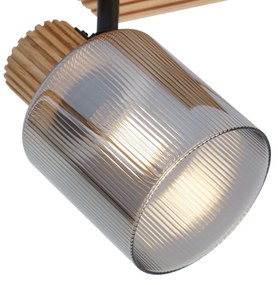 Moderne spot hout met smoke glas draai- en kantelbaar - Gracy