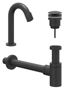 IVY Fonteinset - opbouw - gebogen - model S - always open plug - Mat zwart PED 6901422