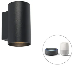 Smart Design wandlamp zwart incl. 2 Wifi GU10 - Sandy Design, Modern GU10 cilinder / rond Binnenverlichting Lamp