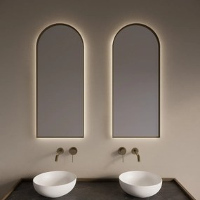 Gliss Design Delta spiegel met LED-verlichting 40x100cm mat goud