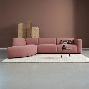 Hoekbank Met Rond Element Links Terracotta Roze