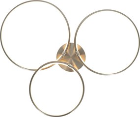 Design plafondlamp staal incl. LED 3-staps dimbaar 3-lichts - Joaniqa