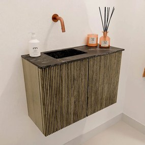 Mondiaz Joya DLux 60cm toiletmeubel dusk met wastafel faye links zonder kraangat lava