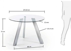 Kave Home Carib Ronde Glazen Eettafel 110 Cm