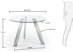 Kave Home Carib Ronde Glazen Eettafel 110 Cm