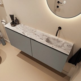 Mondiaz Ture DLux toiletmeubel 120cm smoke met wastafel glace rechts zonder kraangat