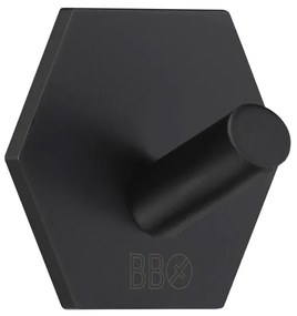Smedbo Beslagsboden Handdoekhouder - 4.5x5.2x3cm - zelfklevend - RVS Mat Zwart BB1160