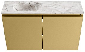 Mondiaz Ture DLux toiletmeubel 80cm oro met wastafel glace links met kraangat