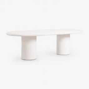 Ovale Tuintafel 260x110 Cm In Aurean Cement Wit - Sklum