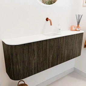 Mondiaz Joya 125cm toiletmeubel ronding links/rechts shadow met wastafel faye midden zonder kraangat talc