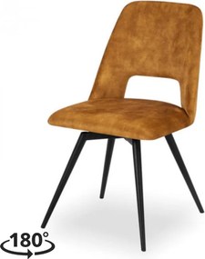 Eetkamerstoel - Malmo - Draaibaar - stof Velours Adore Gold