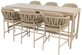 Taste by 4 Seasons Calma bar tuinset latte met Soho tafel BarsetTuinset   taupe weerbestendig