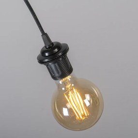 Eettafel / Eetkamer Set van 2 Retro hanglampen zwart 50 cm - Granny Frame Retro Minimalistisch E27 Draadlamp rond Binnenverlichting Lamp
