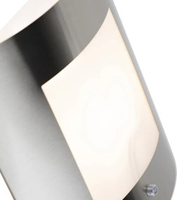 Buiten wandlamp staal IP44 schemersensor - Emmerald