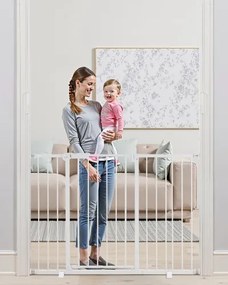 VEVOR Baby Gate Hondenhekje Scheiding met Verstelbare Breedte (65-121,9 cm), Traphekje voor Kind- en Huisdierveiligheid, Met één Hand Te Openen, Voor Trappen en Deuren, Wit
