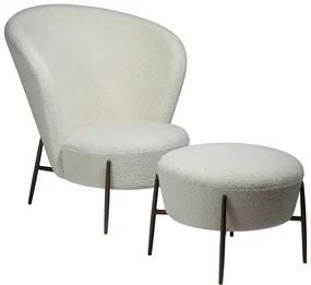Dan-Form Orbit Fauteuil Met Hoge Rugleuning Boucle Dove Lichtgrijs