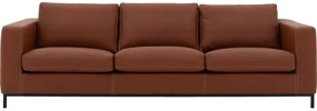 Goossens Excellent Bank Massimo cognac, leer, 3-zits, urban industrieel