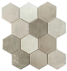 Terre d'Azur Hexagonale Mosaic wandtegel 28x30cm taupe