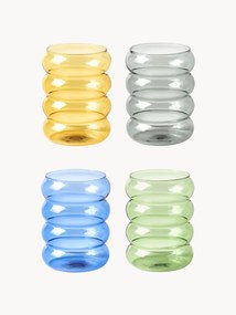 Mondgeblazen waterglazen Bubbly, set van 4