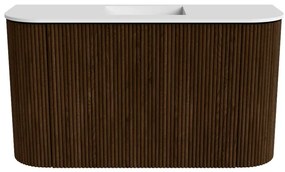 Mondiaz Joya 75cm toiletmeubel ronding links/rechts walnut met wastafel faye midden zonder kraangat talc