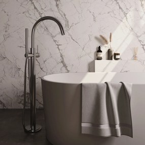Brauer Stripe vrijstaande badmengkraan met staafhanddouche RVS geborsteld PVD