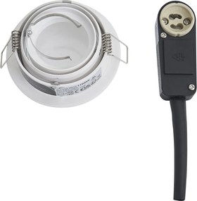 Set van 6 moderne inbouwspots wit draai- en kantelbaar IP44 - Chuck