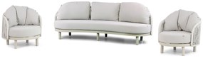 Stoel en Bank Loungeset 5 personen Aluminium/rope Taupe  Santika Furniture Santika