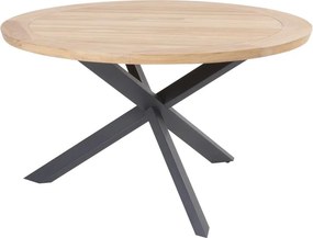4 Seasons Outdoor Aprilla tuinset pure met Prado tafel antraciet met teak blad Ø 130 cm * Sale * Tuinset   houtkleur weerbestendig