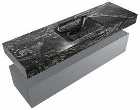 Mondiaz Alan DLux badmeubel 150cm plata 1 lade met wastafel lava midden zonder kraangat