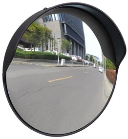 vidaXL Verkeersspiegel voor buiten 30 cm PC-kunststof zwart