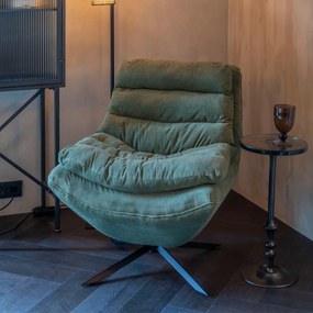 Dutchbone Vince Fauteuil Groene Ribstof
